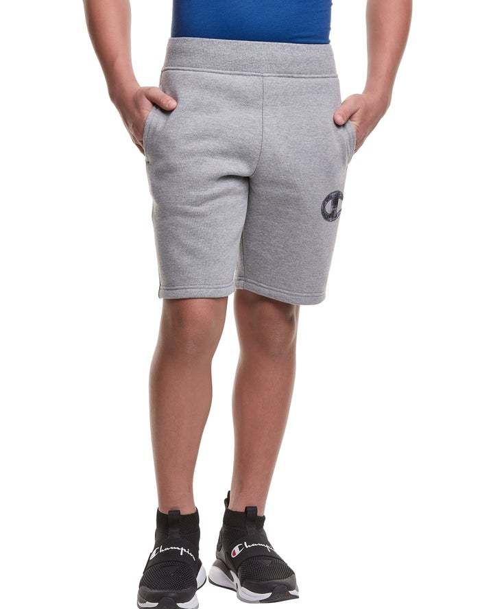 Champion Drenge Shorts MørkeGrå - Reverse Weave Fleece Tonal Logo - Danmark KZA-037856